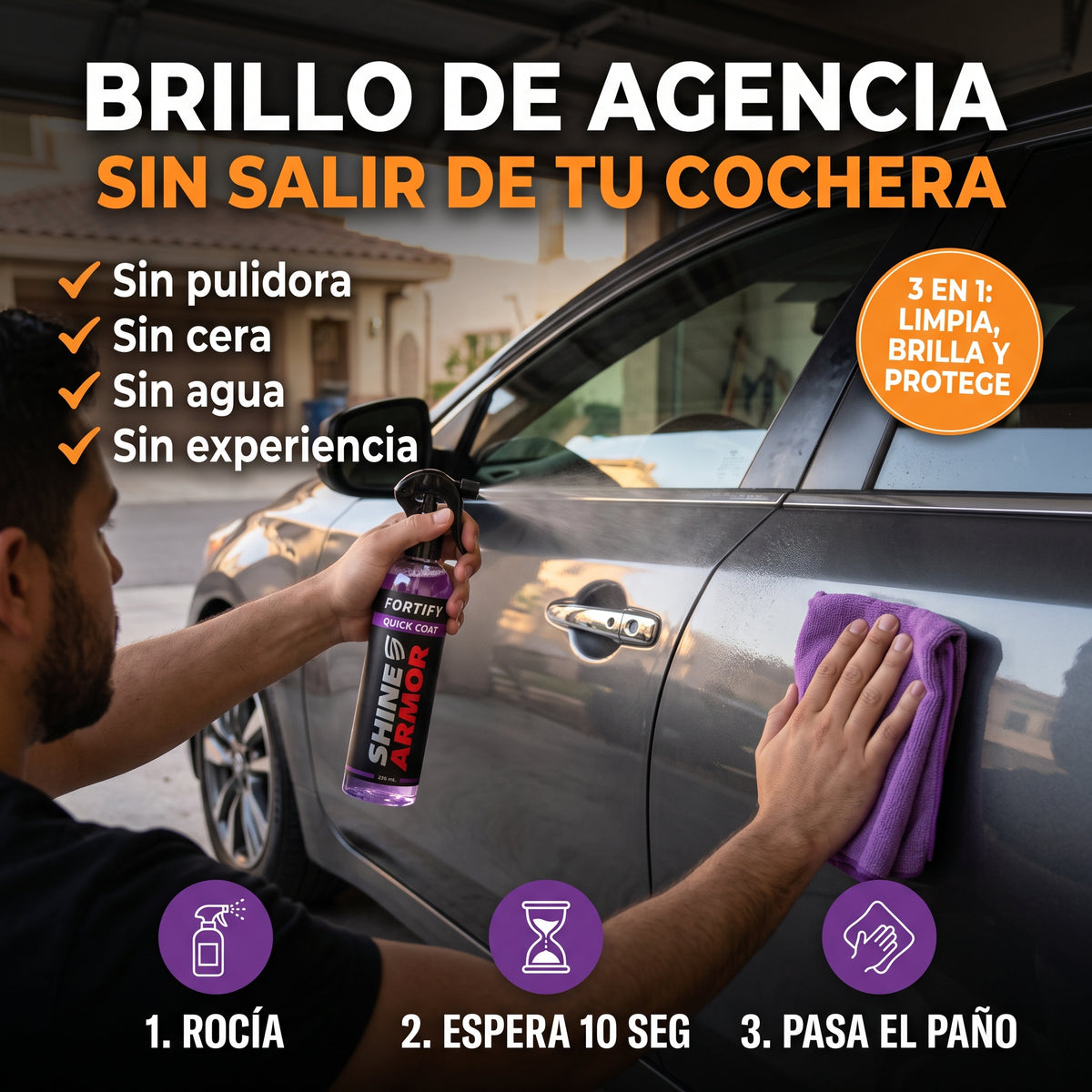 Spray Cerámico 3 en 1 ShineArmor™ | Brillo de Agencia Sin Pulidora